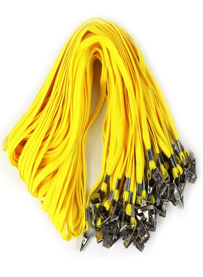 Beebel Yellow Lanyards 50PCS 32-Inch Flat Lanyard with Badge Clip (Yellow) - Image 1